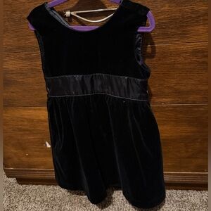 GAP Toddler Black Velvet Dress with Satin Trim